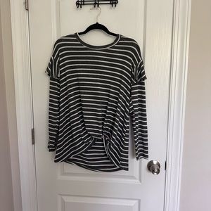 Striped long sleeve top
